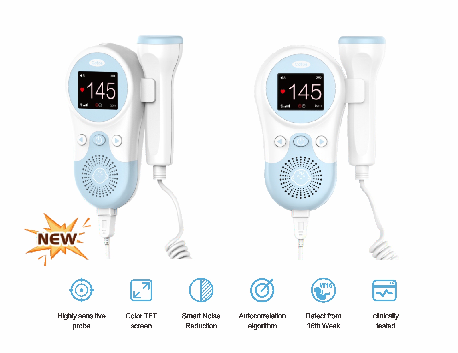 HB-1004S Cofoe New Style Desktop Fetal Doppler Monitoreo fetal 