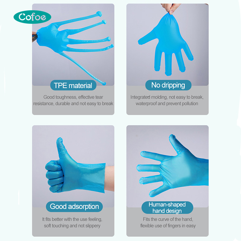 Guantes TPE para el hogar impermeable con los dedos