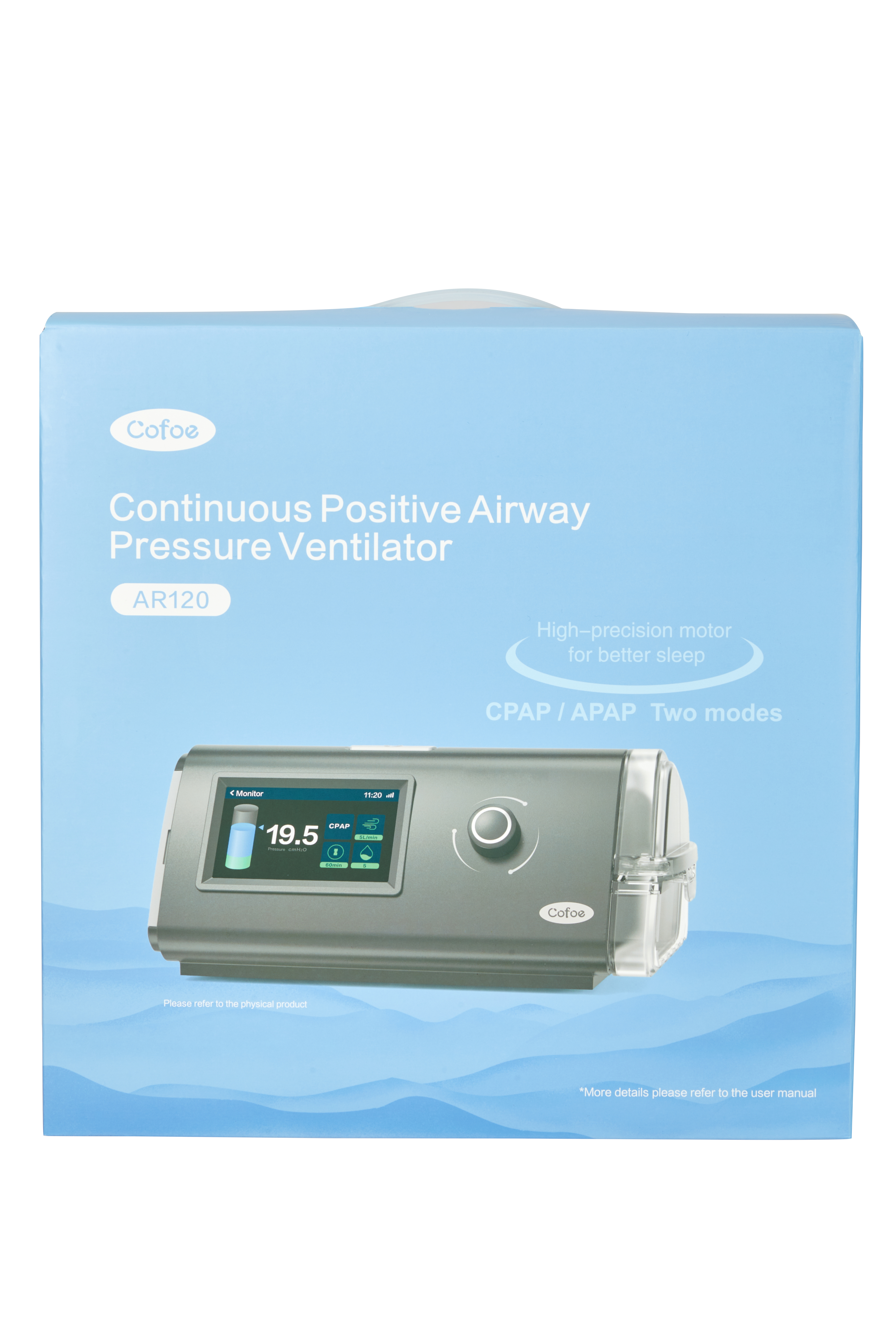 Dispositivo portátil CPAP y APAP Cofoe AR120 (Serie C9) para la apnea del sueño