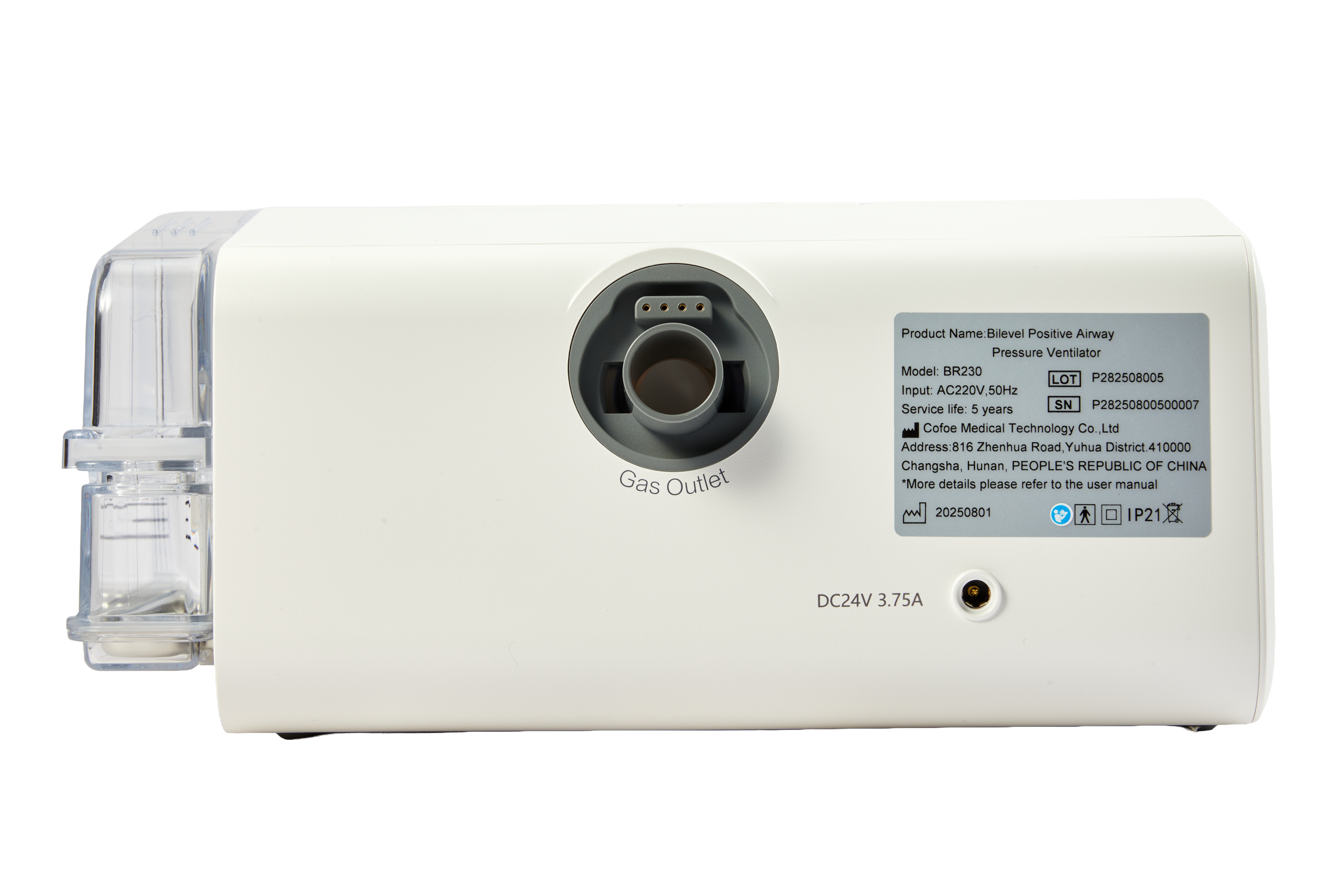 Cofoe BR230 para su máquina automática de terapia respiratoria médica no invasiva Cpap Bpap