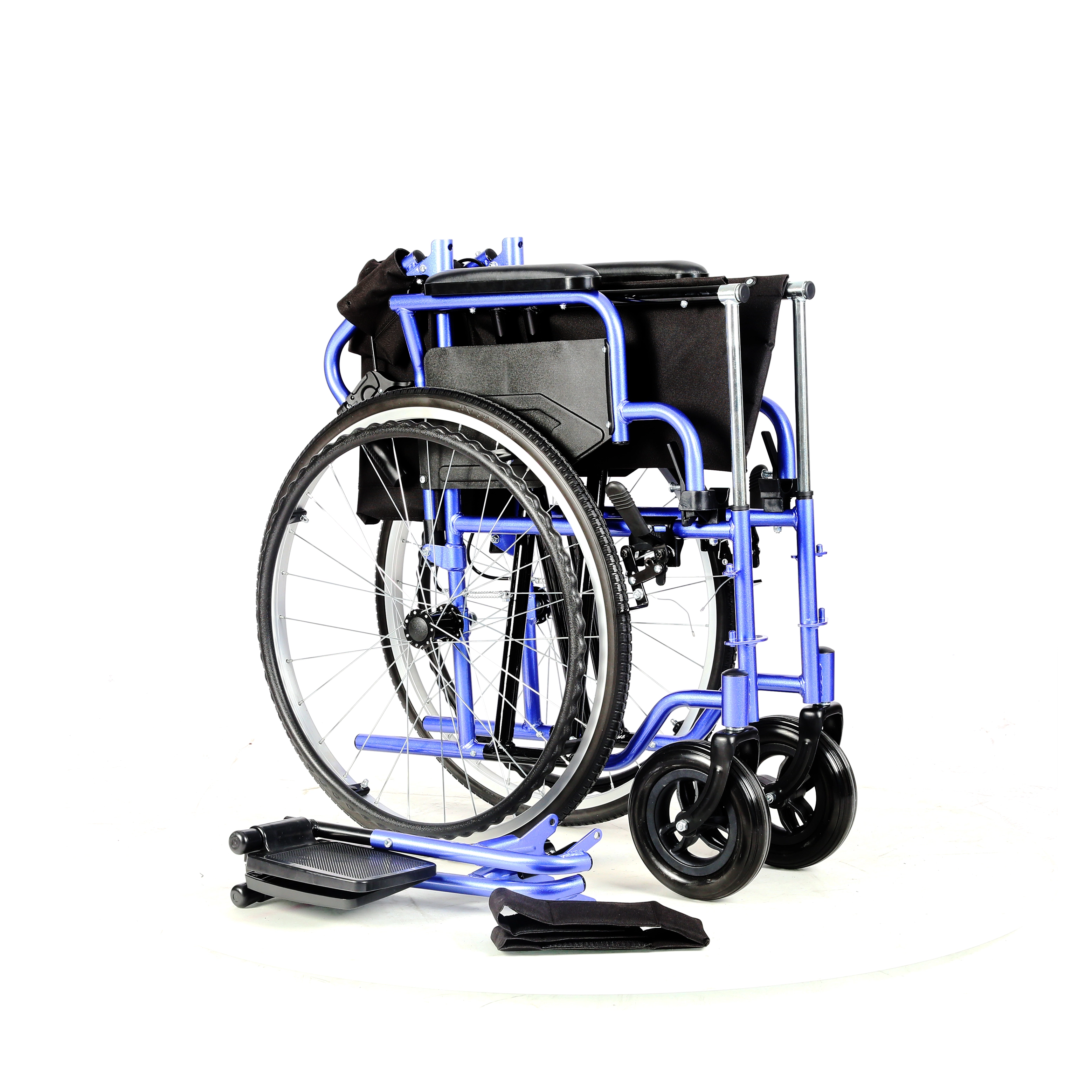 KF-SYIV-005 Silla de ruedas manual para adultos, ligera, con reposabrazos inclinado y plegable 